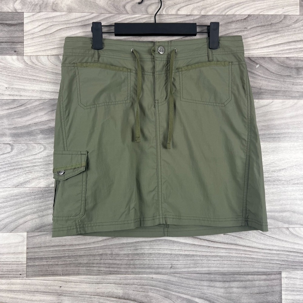 REI Athletic Skirt Womens Size 6 Green‎ Nylon Stretch Drawstring Waist Outdoor